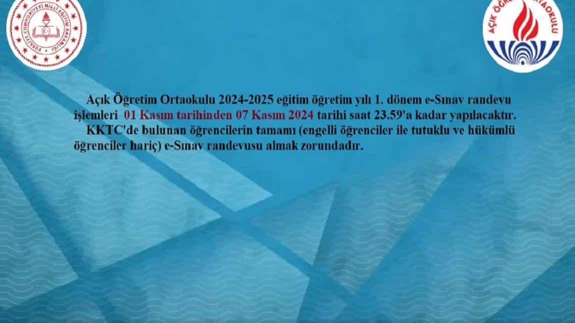 AÇIK ORTAOKUL VE LİSE ÖĞRENCİLERİNİN DİKKATİNE!!!